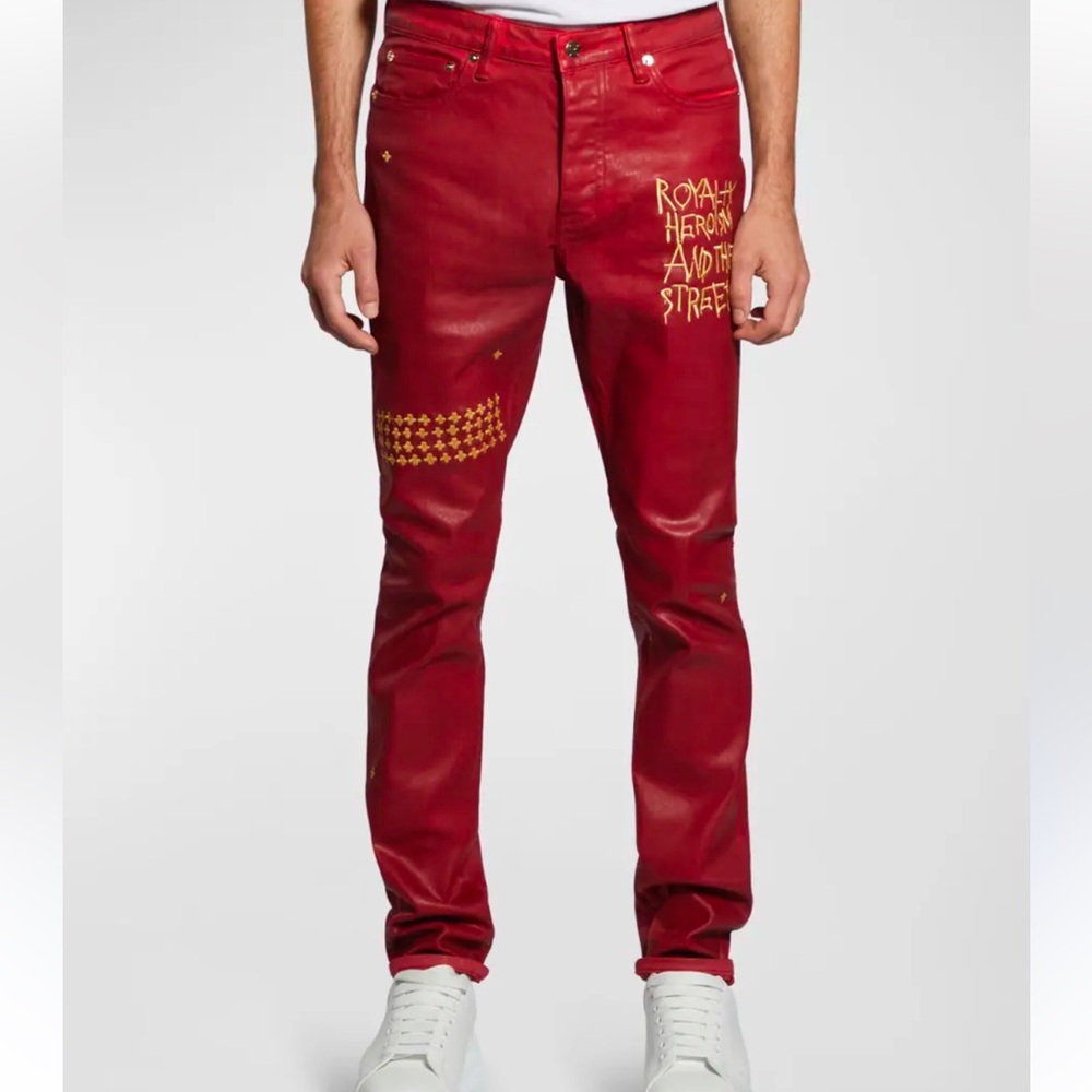 Ksubi Chitch Embroidered Coated Jeans Size 30 Stretch